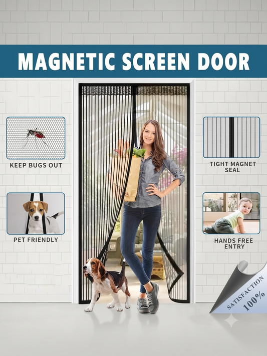 Magic Mesh Magnetic Mosquito Screen Door Net Curtain with Magnet Reinforced Polyester Mesh Curtain