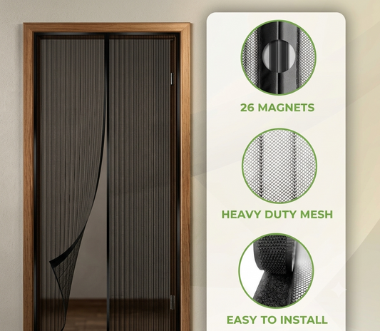 Magic Mesh Magnetic Mosquito Screen Door Net Curtain with Magnet Reinforced Polyester Mesh Curtain