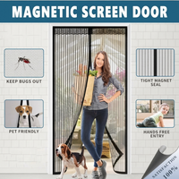 Magic Mesh Magnetic Mosquito Screen Door Net Curtain with Magnet Reinforced Polyester Mesh Curtain
