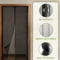 Magic Mesh Magnetic Mosquito Screen Door Net Curtain with Magnet Reinforced Polyester Mesh Curtain