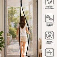 Magic Mesh Magnetic Mosquito Screen Door Net Curtain with Magnet Reinforced Polyester Mesh Curtain