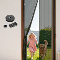 Magic Mesh Magnetic Mosquito Screen Door Net Curtain with Magnet Reinforced Polyester Mesh Curtain