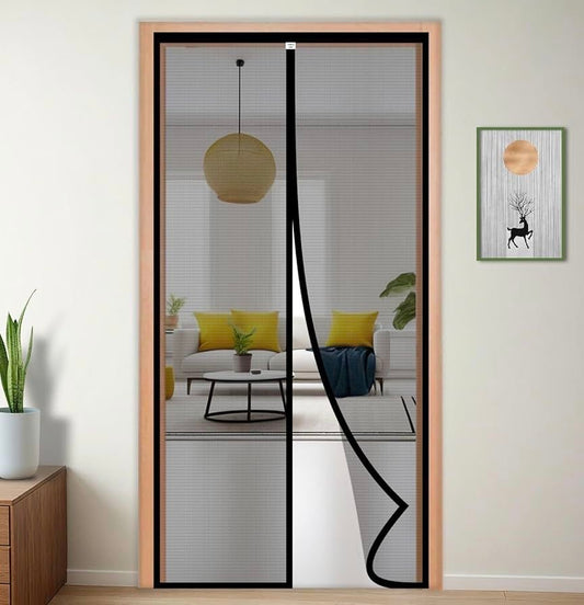 Magic Mesh Magnetic Mosquito Screen Door Net Curtain with Magnet Reinforced Polyester Mesh Curtain